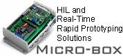 Micro-Box is a rugged, high-performance, industrial PC with no internal moving parts. The product supports all standard PC peripherals including video, mouse, and keyboard. For engineers who have real-time analysis and control systems testing needs, Micro-Box offers an excellent mix of performance, compact size, sturdiness, and I/O expandability. A selection of I/O options are available; PC/104 or PCI based AD/DA, DI/O and Counter (PWM) modules that address numerous prototyping requirements as well as support for SCI and TCP/IP. Micro-Box is integrated with MATLAB/Simulink allowing the user to conduct real-time modeling and simulation of control systems, rapid prototyping, and hardware-in-the-loop testing without the need of manual code generation and complicated debug processes. This results in significant cost savings and reduced development time. 